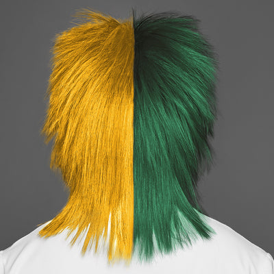 SPIRIT WEAR SPIKY SPIRIT WIG IN COLOR GREEN 3435 & GOLD 1235