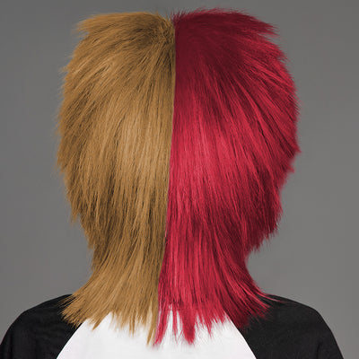SPIRIT WEAR MVP MULLET WIG IN COLOR MAROON 202 & GOLD 874