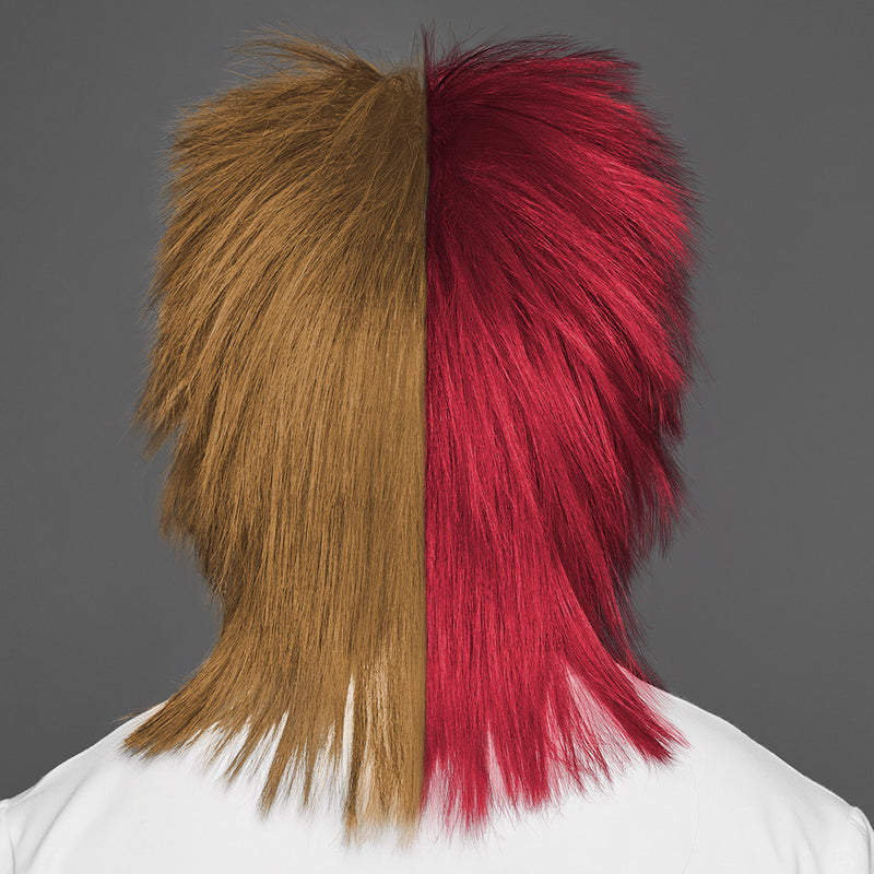 SPIRIT WEAR MVP MULLET WIG IN COLOR MAROON 202 & GOLD 874