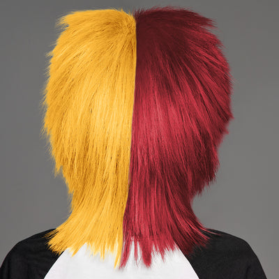 SPIRIT WEAR SPIKY SPIRIT WIG IN COLOR MAROON 202 & GOLD 136