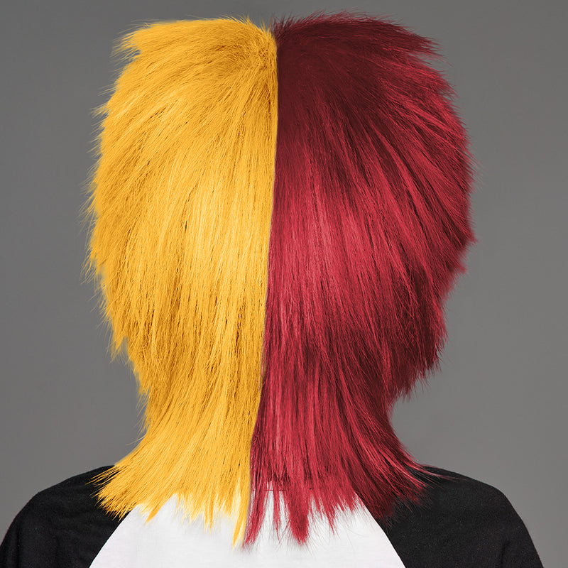 SPIRIT WEAR SPIKY SPIRIT WIG IN COLOR MAROON 202 & GOLD 136