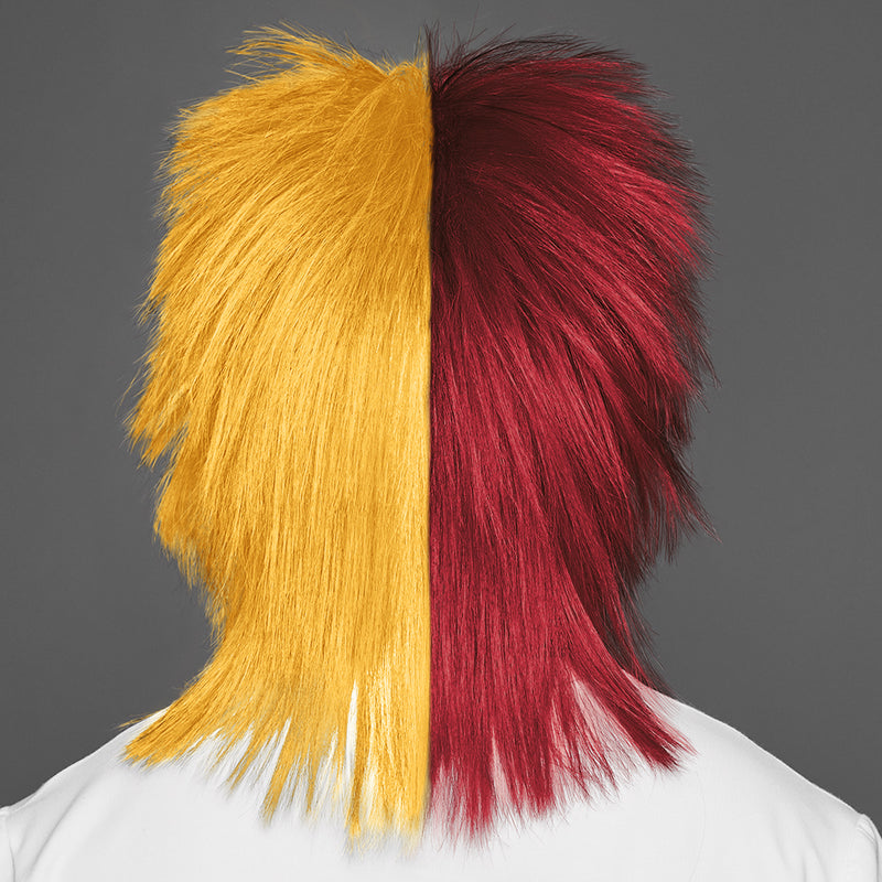 SPIRIT WEAR SPIKY SPIRIT WIG IN COLOR MAROON 202 & GOLD 136