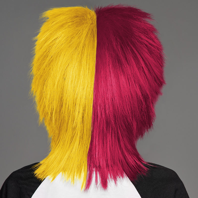 SPIRIT WEAR SPIKY SPIRIT WIG IN COLOR MAROON 208 & GOLD 123