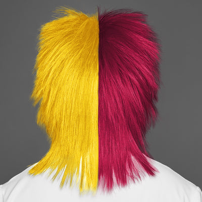 SPIRIT WEAR SPIKY SPIRIT WIG IN COLOR MAROON 208 & GOLD 123