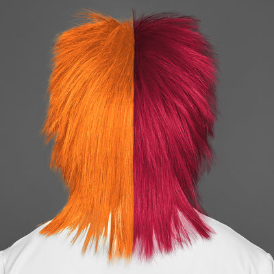 SPIRIT WEAR SPIKY SPIRIT WIG IN COLOR MAROON 208 & ORANGE 158