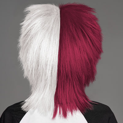 SPIRIT WEAR SPIKY SPIRIT WIG IN COLOR MAROON 7421 & WHITE