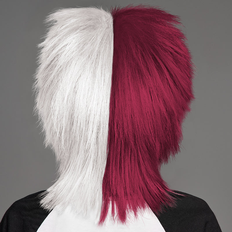 SPIRIT WEAR SPIKY SPIRIT WIG IN COLOR MAROON 7421 & WHITE
