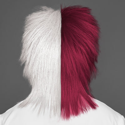 SPIRIT WEAR SPIKY SPIRIT WIG IN COLOR MAROON 7421 & WHITE