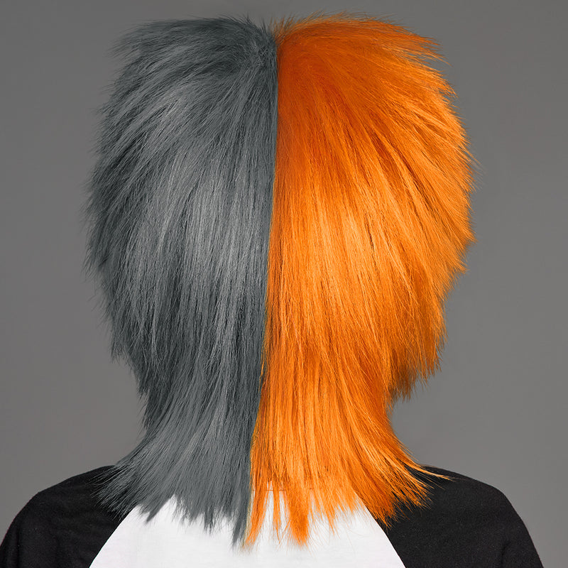 SPIRIT WEAR SPIKY SPIRIT WIG IN COLOR ORANGE 151 & GRAY 425