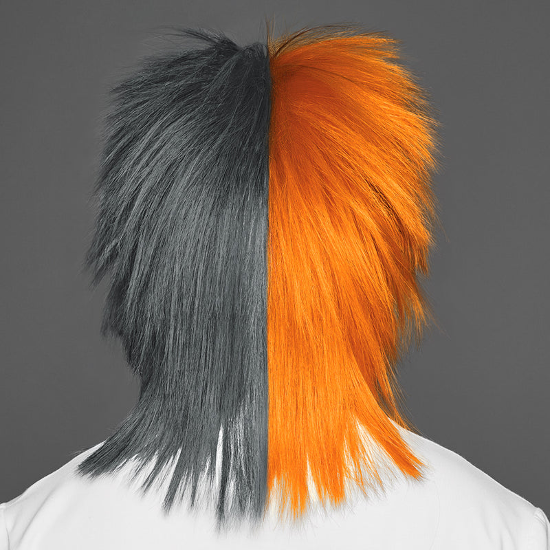 SPIRIT WEAR SPIKY SPIRIT WIG IN COLOR ORANGE 151 & GRAY 425