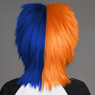 SPIRIT WEAR SPIKY SPIRIT WIG IN COLOR ORANGE 158 & BLUE 281