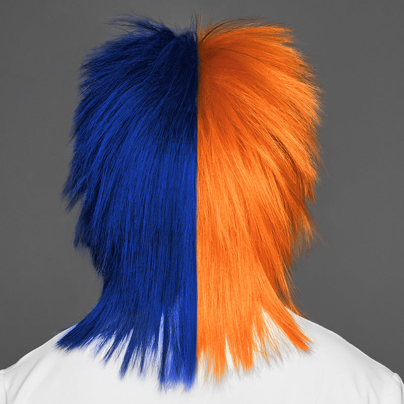 SPIRIT WEAR SPIKY SPIRIT WIG IN COLOR ORANGE 158 & BLUE 281
