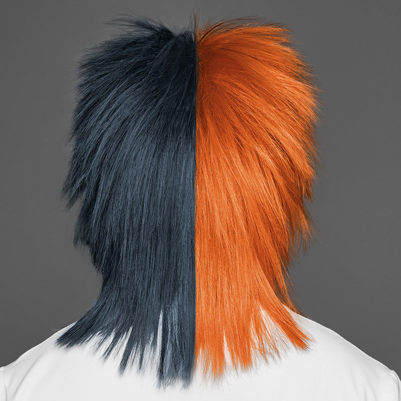 SPIRIT WEAR SPIKY SPIRIT WIG IN COLOR ORANGE 159 & GRAY 432