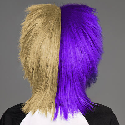 SPIRIT WEAR SPIKY SPIRIT WIG IN COLOR PURPLE 2685 & GOLD 7502