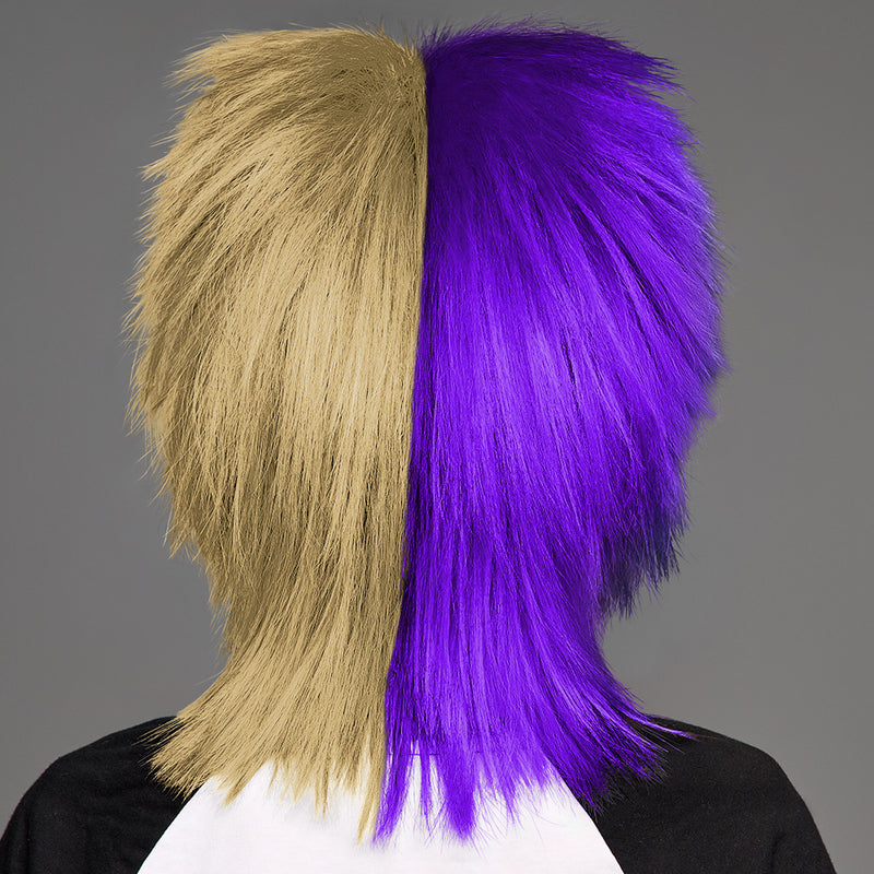 SPIRIT WEAR SPIKY SPIRIT WIG IN COLOR PURPLE 2685 & GOLD 7502