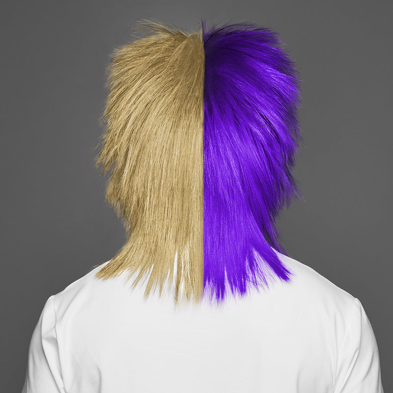 SPIRIT WEAR SPIKY SPIRIT WIG IN COLOR PURPLE 2685 & GOLD 7502