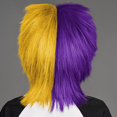 SPIRIT WEAR SPIKY SPIRIT WIG IN COLOR PURPLE 268 & GOLD 123