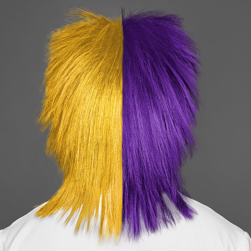 SPIRIT WEAR SPIKY SPIRIT WIG IN COLOR PURPLE 268 & GOLD 123