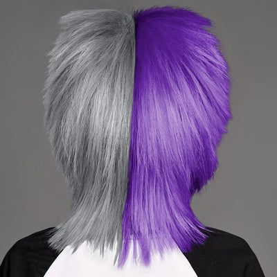 SPIRIT WEAR SPIKY SPIRIT WIG IN COLOR PURPLE 268 & GRAY 427