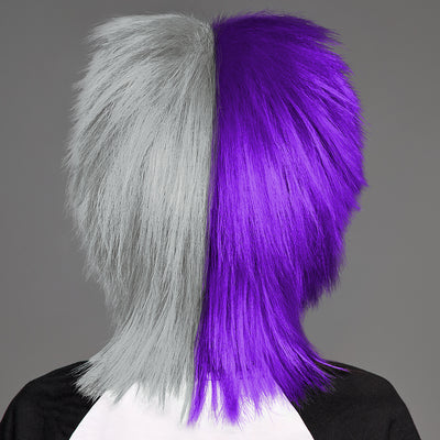 SPIRIT WEAR SPIKY SPIRIT WIG IN COLOR PURPLE 268 & GRAY 429