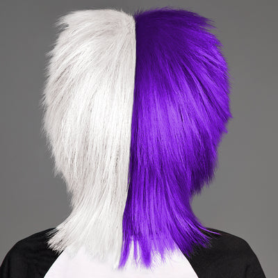 SPIRIT WEAR SPIKY SPIRIT WIG IN COLOR PURPLE 268 & WHITE
