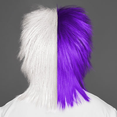 SPIRIT WEAR SPIKY SPIRIT WIG IN COLOR PURPLE 268 & WHITE