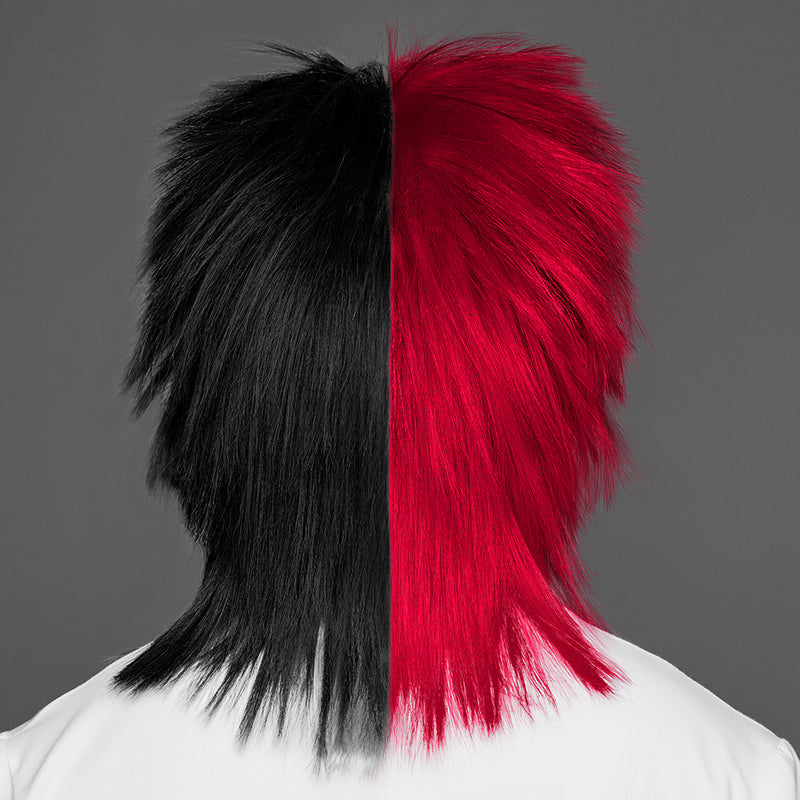 SPIRIT WEAR SPIKY SPIRIT WIG IN COLOR RED 186 & BLACK