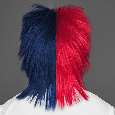 SPIRIT WEAR SPIKY SPIRIT WIG IN COLOR RED 186 & BLUE 2767