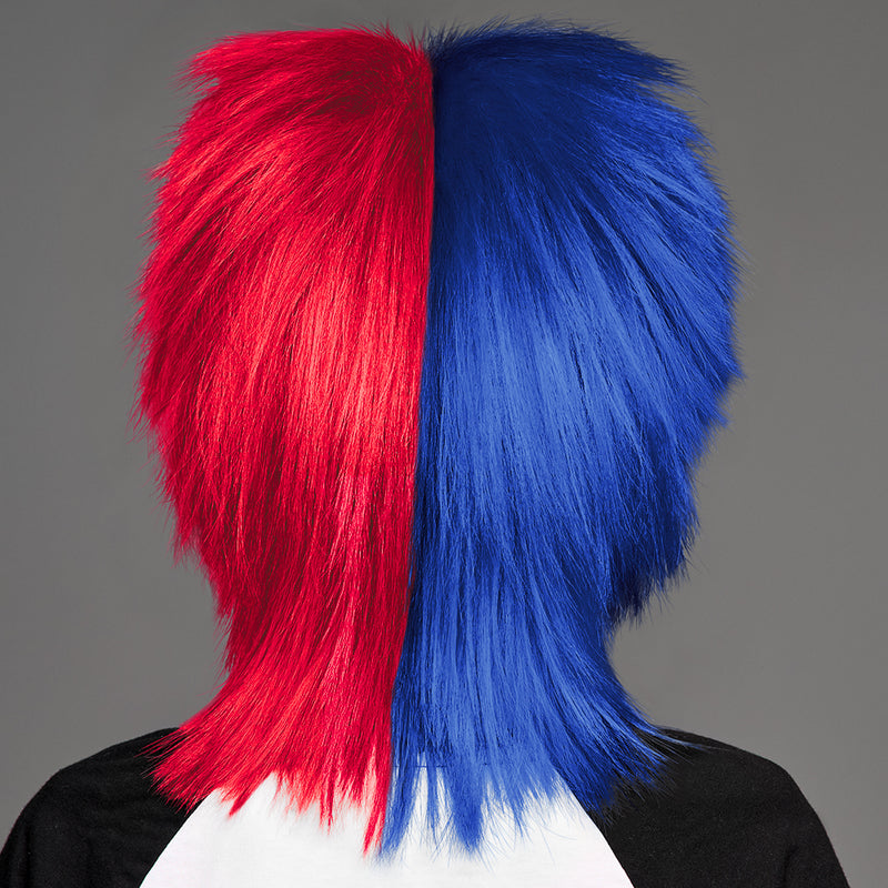 SPIRIT WEAR SPIKY SPIRIT WIG IN COLOR BLUE 286 & RED 186