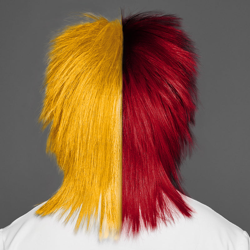 SPIRIT WEAR SPIKY SPIRIT WIG IN COLOR RED 186 & GOLD 1235