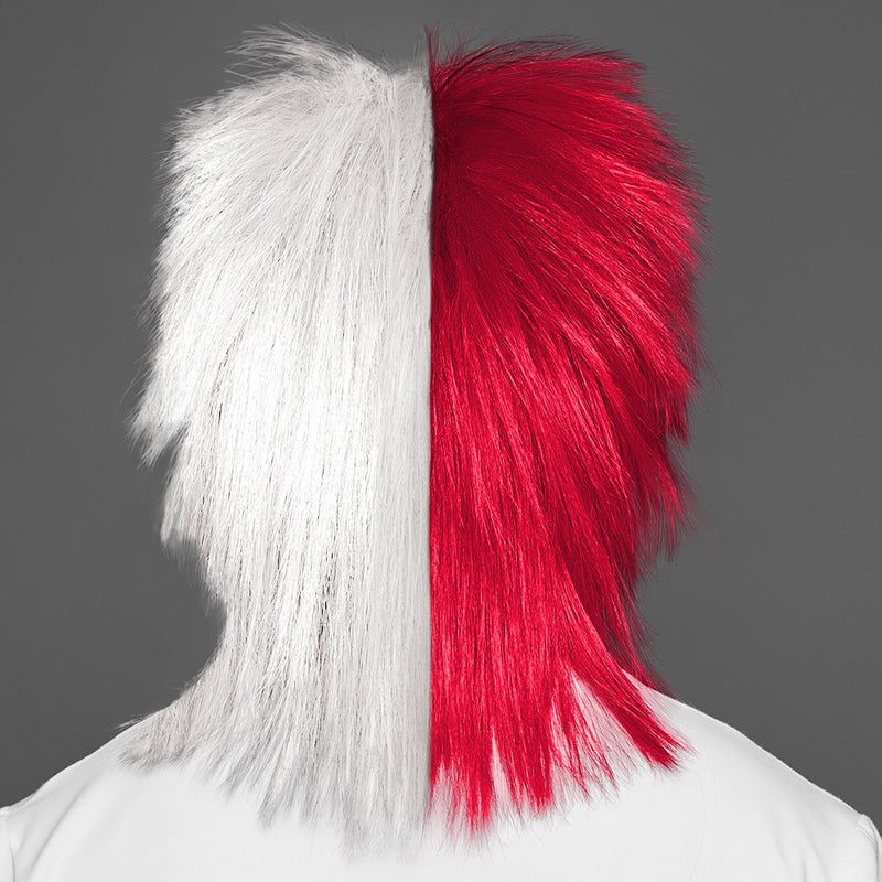 SPIRIT WEAR SPIKY SPIRIT WIG IN COLOR RED 186 & WHITE