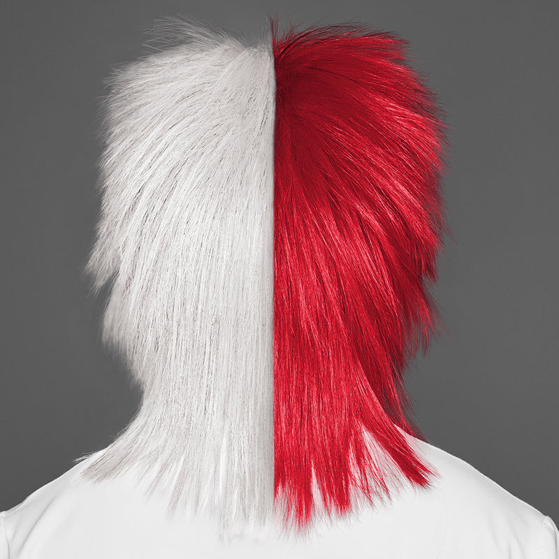 SPIRIT WEAR SPIKY SPIRIT WIG IN COLOR RED 187 & WHITE