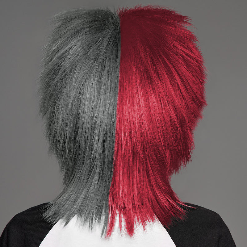 SPIRIT WEAR SPIKY SPIRIT WIG IN COLOR RED 7427 & GRAY 424