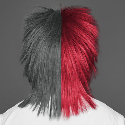 SPIRIT WEAR SPIKY SPIRIT WIG IN COLOR RED 7427 & GRAY 424