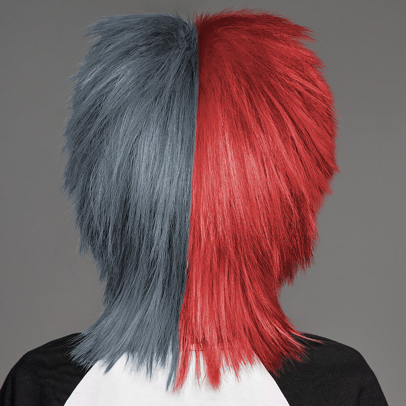 SPIRIT WEAR SPIKY SPIRIT WIG IN COLOR RED 7622 & GRAY 431