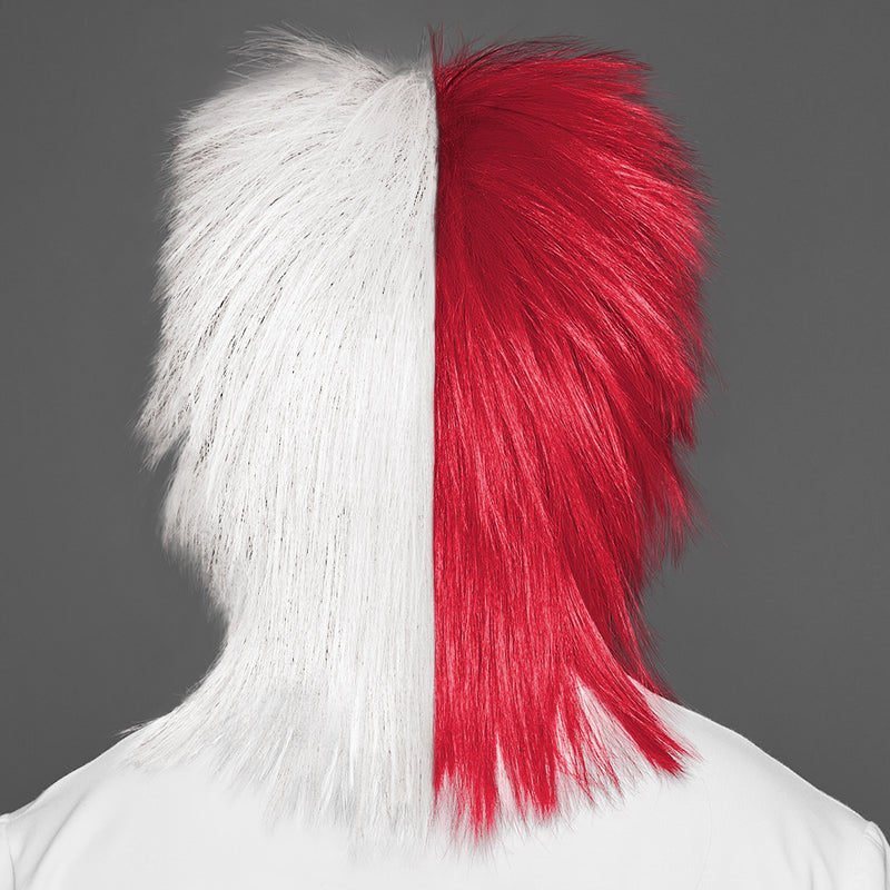 SPIRIT WEAR SPIKY SPIRIT WIG IN COLOR RED 201 & WHITE