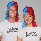 SPIRIT WEAR MVP MULLET WIG IN COLOR BLUE 279 & RED 186