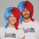SPIRIT WEAR SPIKY SPIRIT WIG IN COLOR BLUE 279 & RED 186