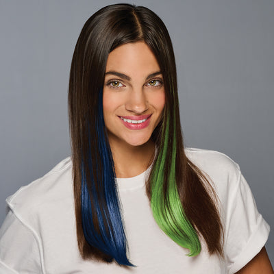 SPIRIT WEAR 2PC CLIP-IN COLOR HAIR EXTENSION IN COLOR BLUE 289 & GREEN 368
