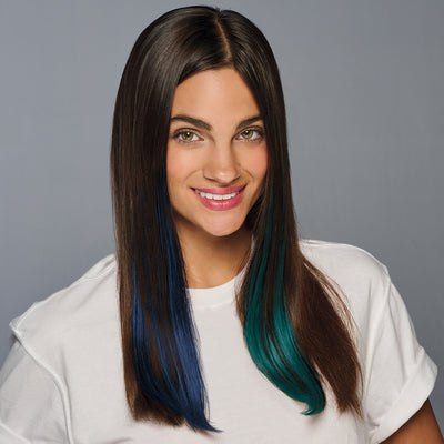 SPIRIT WEAR 2PC CLIP-IN COLOR HAIR EXTENSION IN COLOR BLUE 289 & GREEN 7721