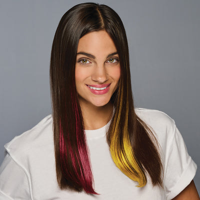 SPIRIT WEAR 2PC CLIP-IN COLOR HAIR EXTENSION IN COLOR BURGUNDY 483 & GOLD 1235