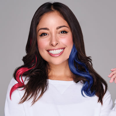 SPIRIT WEAR 2PC WAVY CLIP-IN COLOR HAIR EXTENSION IN COLOR RED 193 & BLUE 2766