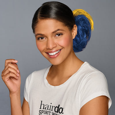 SPIRIT WEAR 2PC HAIR WRAP IN COLOR BLUE 295 & GOLD 124