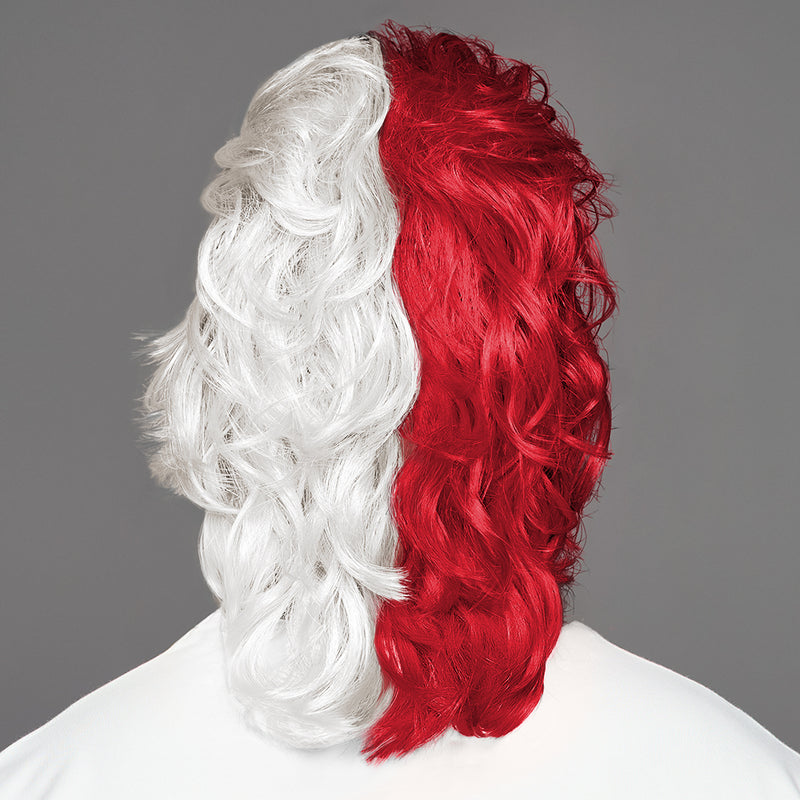 SPIRIT WEAR MVP MULLET WIG IN COLOR RED 200 & WHITE