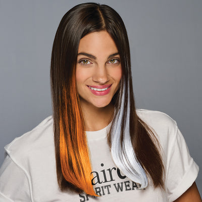 SPIRIT WEAR 2PC CLIP-IN COLOR HAIR EXTENSION IN COLOR ORANGE 151 & WHITE