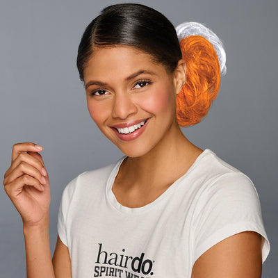 SPIRIT WEAR 2PC HAIR WRAP IN COLOR ORANGE 151 & WHITE