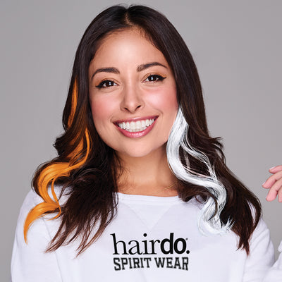 SPIRIT WEAR 2PC WAVY CLIP-IN COLOR HAIR EXTENSION IN COLOR ORANGE 151 & WHITE