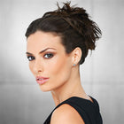 Woman wearing a Casual Do Wrap in Ebony 