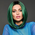 Woman wearing a Green IRL Wig - View from the front