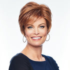 Woman wearing Instant Short Cut Wig in Glazed Cinnamon - View from the front